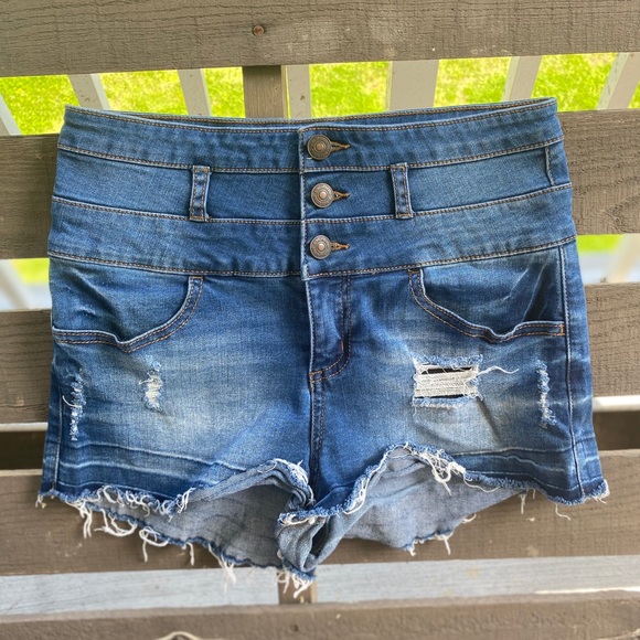 High waist denim shorts - Picture 1 of 2